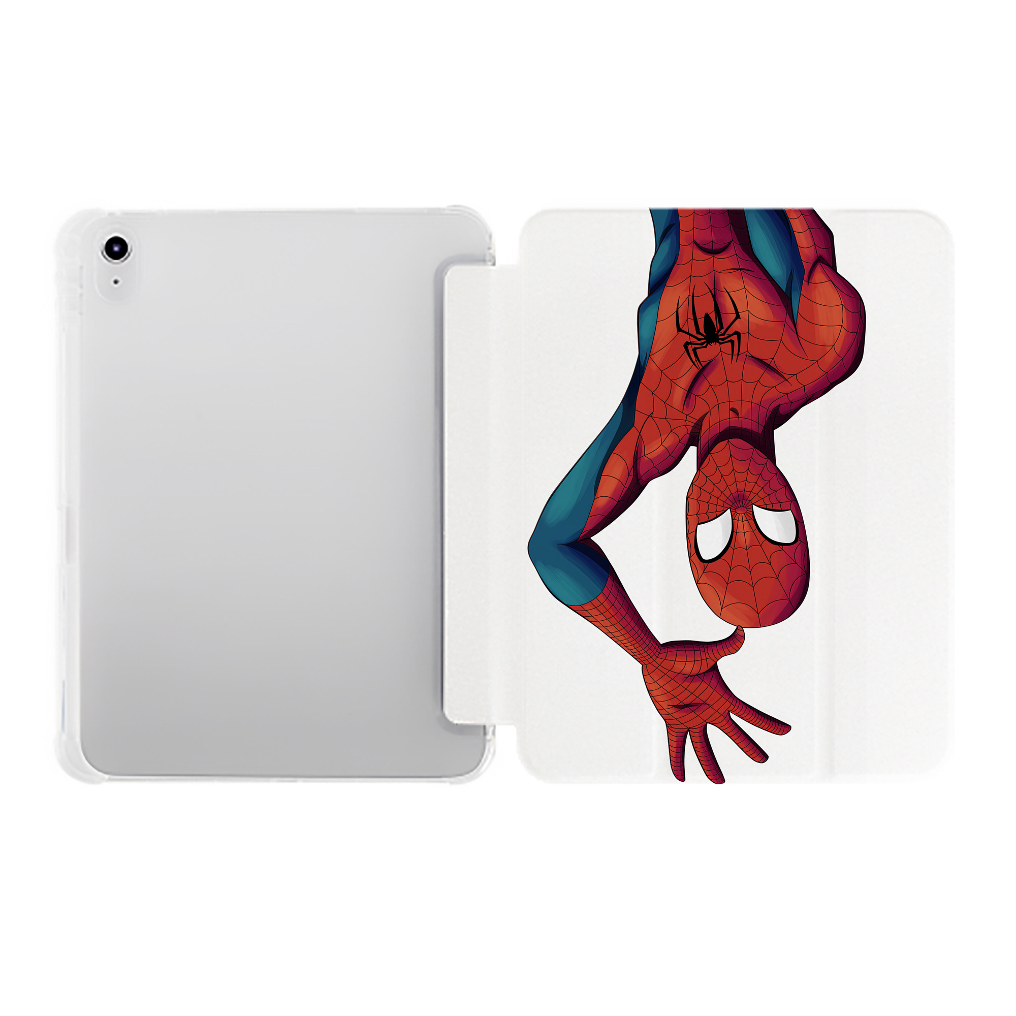 （画像用） Spider Man スパイダーマン IPad ケース ペン収納付き 三つ折りスタンド PUレザー×シリコン 対応機種9.5/10.5/10.9インチ